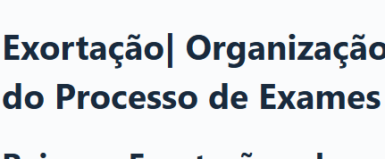 Exortações sobre a Organização do Processo de Exames Finas - Moçambique