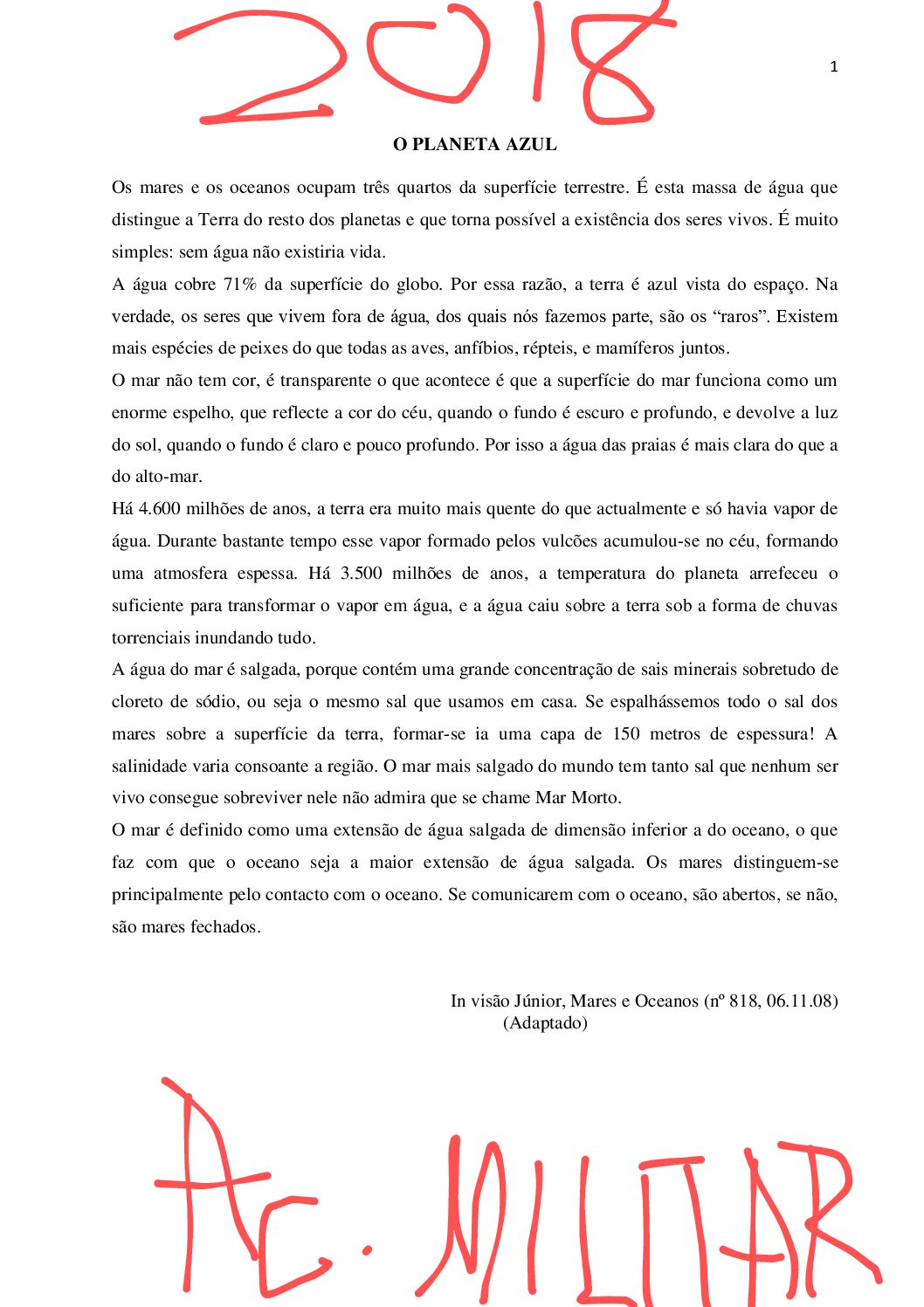 Português – 2018 da Academia Militar (Enunciado e Resolução do Exame de Admissão em PDF)