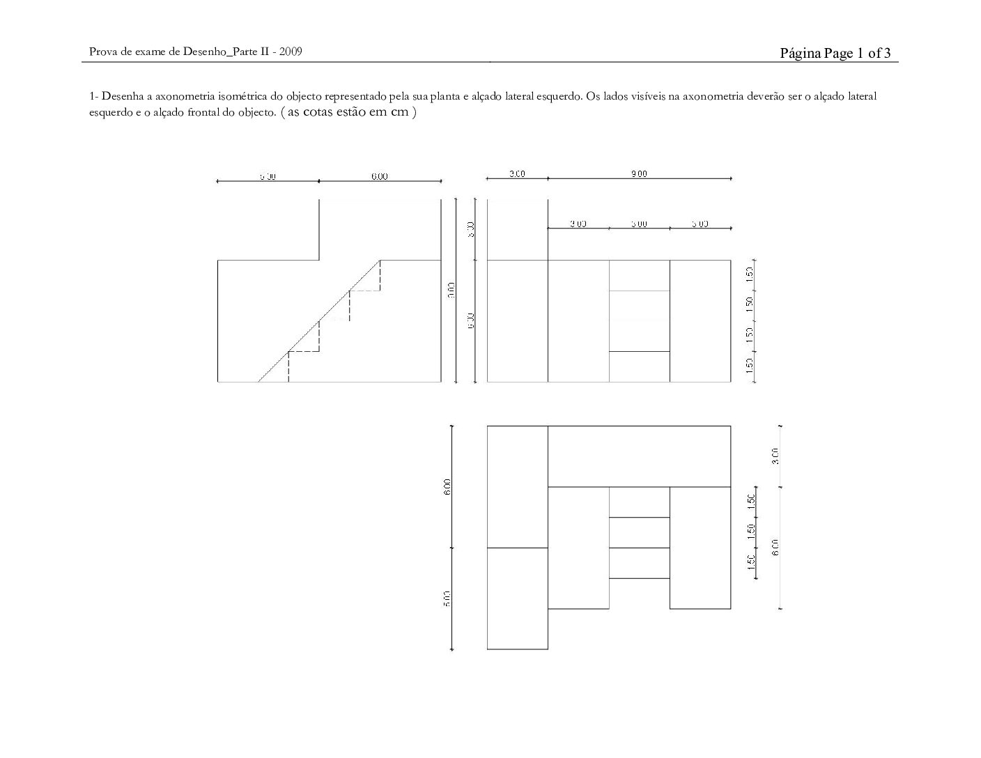 Desenho – 2009 (II) da UEM (Enunciado e Resolução do Exame de Admissão em PDF)