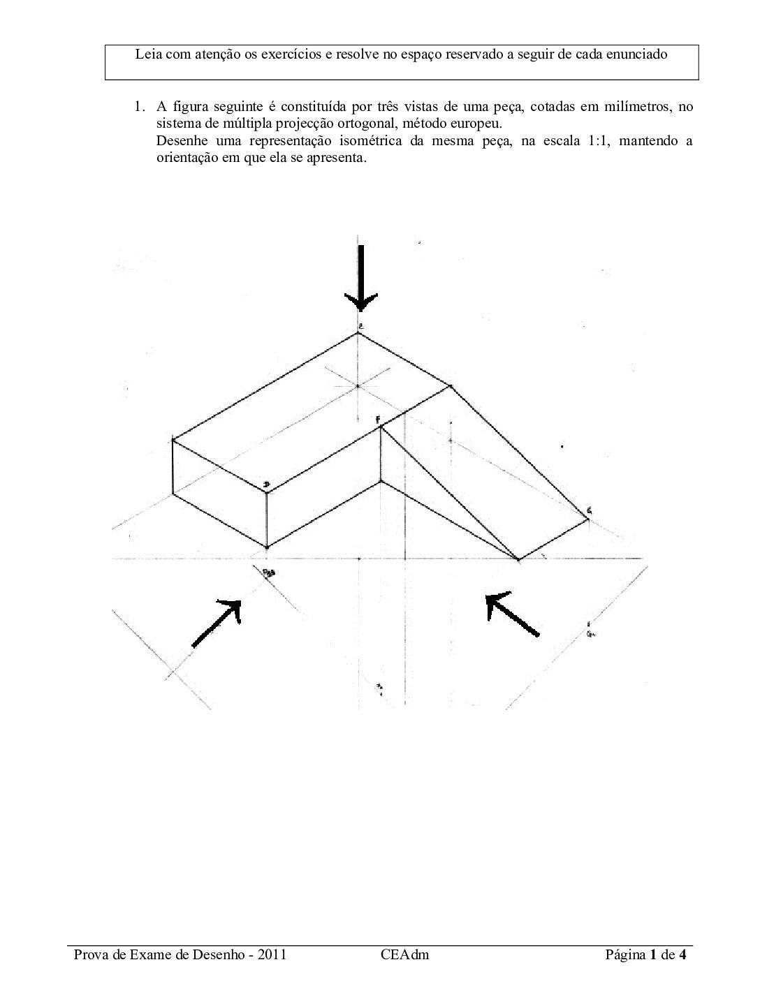Desenho – 2011 (II) da UEM (Enunciado e Resolução do Exame de Admissão em PDF)