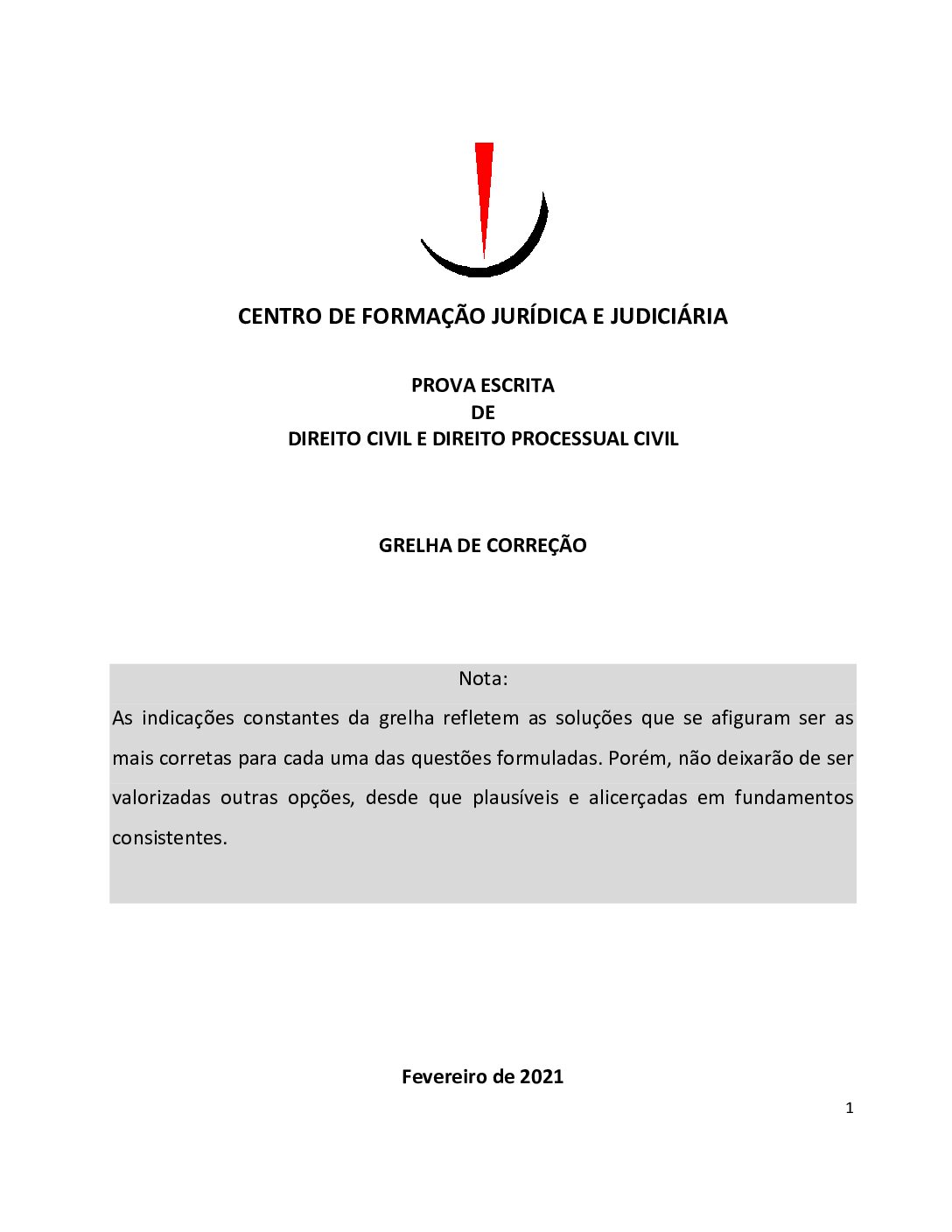 Direito Civil e Processual Civil – 2021 do CFJJ (Enunciado e Resolução do Exame de Admissão em PDF)