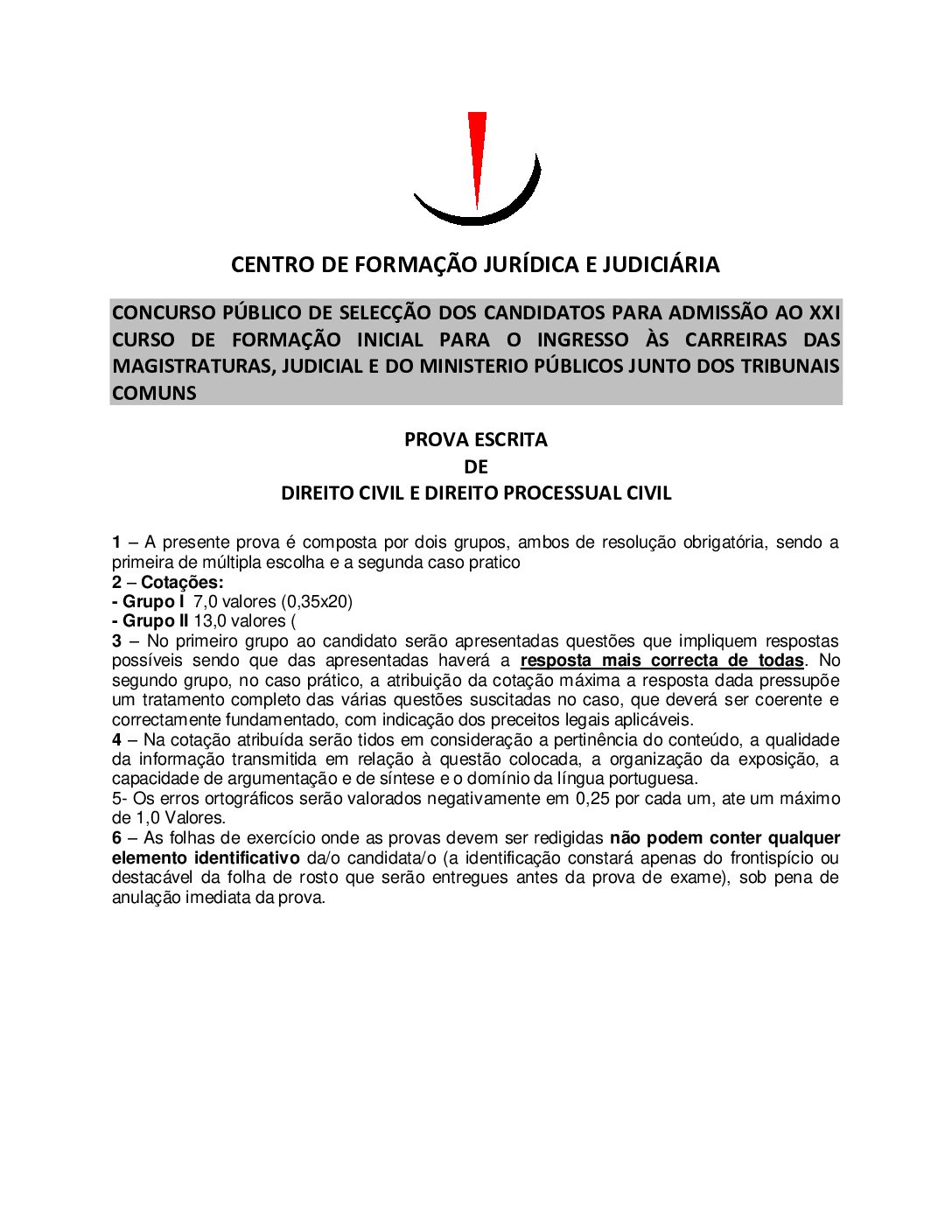 Direito Civil e Processual Civil – 2022 do CFJJ (Enunciado e Resolução do Exame de Admissão em PDF)
