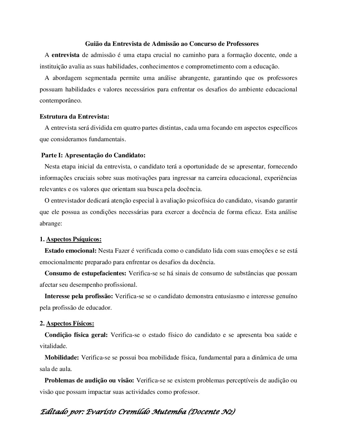 Entrevista – 2023 do IFP (Enunciado e Resolução do Exame de Admissão em PDF)