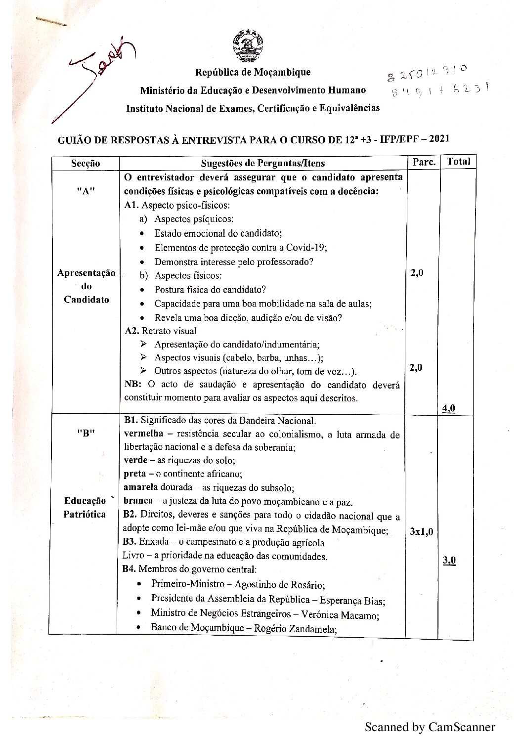 Entrevista – 2021 do IFP (Enunciado e Resolução do Exame de Admissão em PDF)