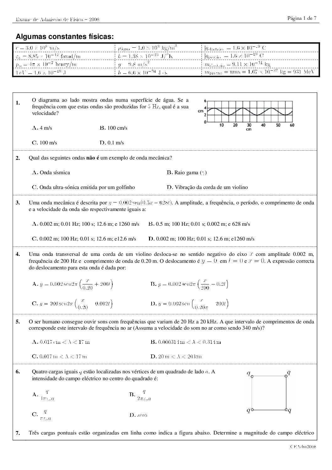 Física – 2008 da UEM (Enunciado e Resolução do Exame de Admissão em PDF)