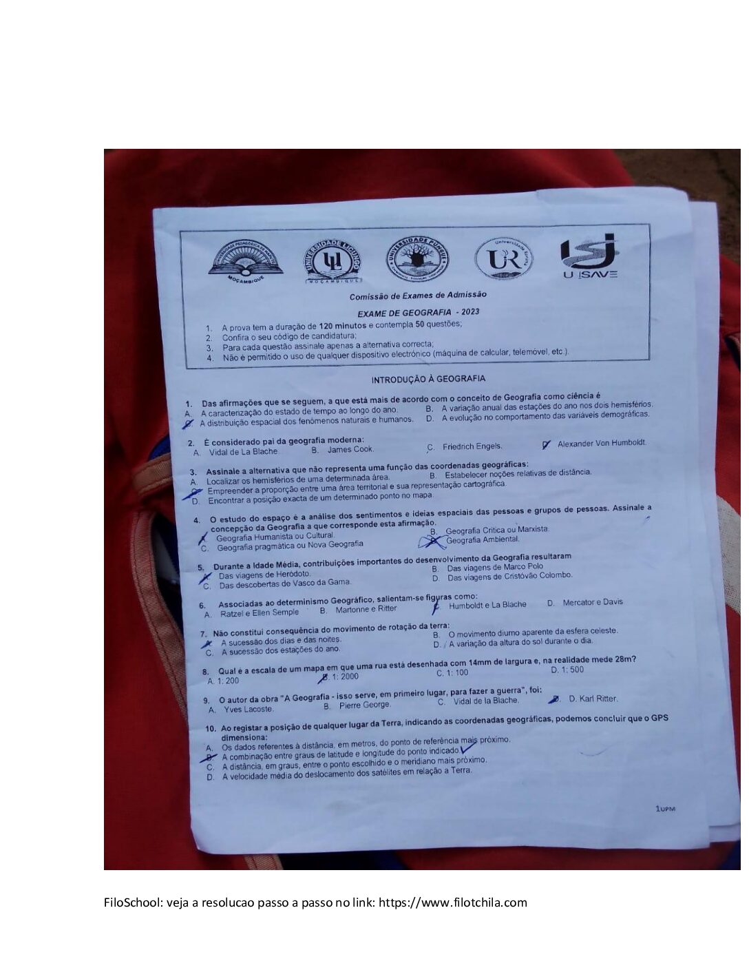 Geografia – 2023 da UP (Enunciado e Resolução do Exame de Admissão em PDF)