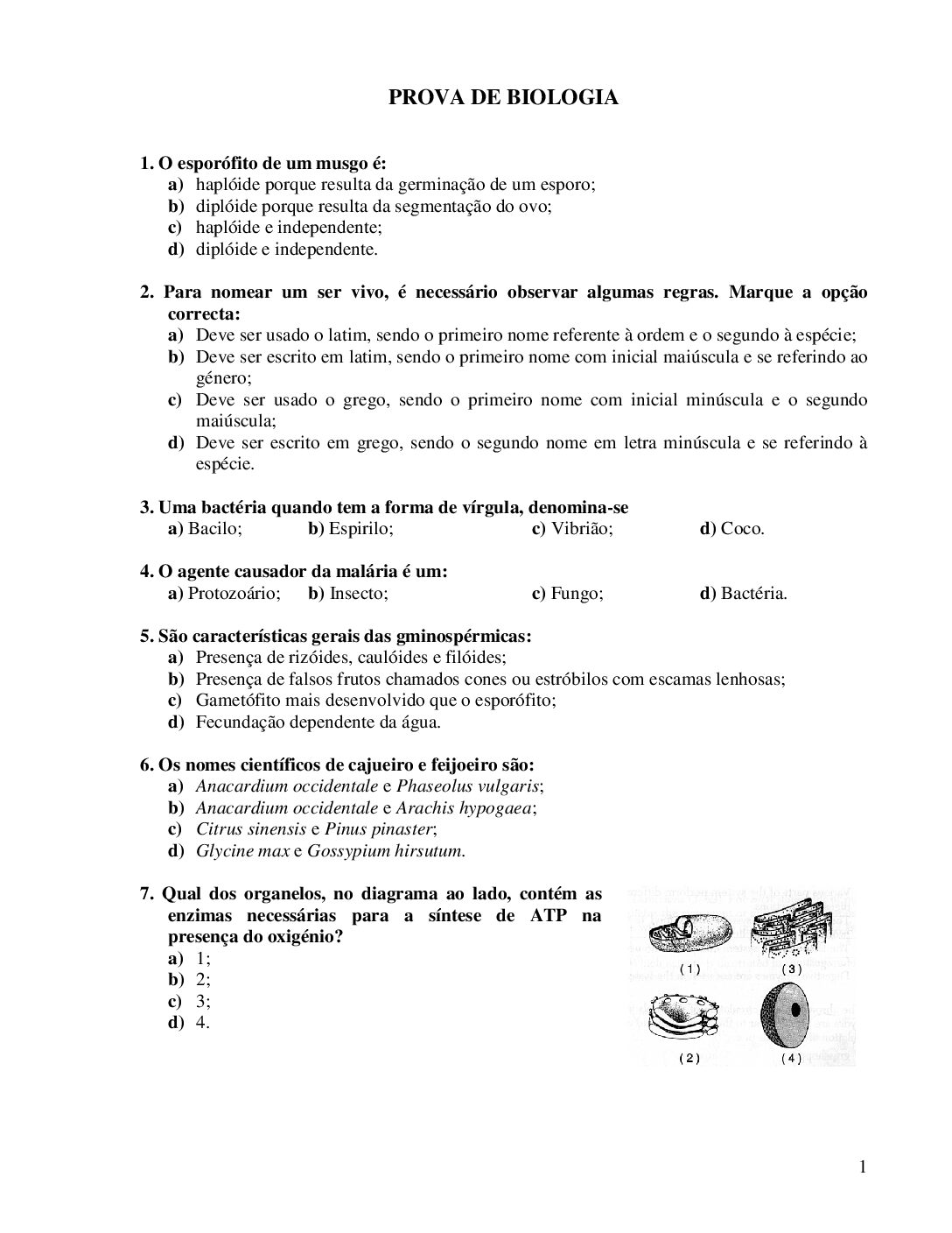 Biologia – 2008 da UP (Enunciado e Resolução do Exame de Admissão em PDF)